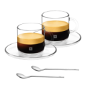 TASĪŠU AR APAKŠTASĪTĒM UN KAROTĪŠU KOMPLEKTS DOUBLE ESPRESSO TASĪŠU AR APAKŠTASĪTĒM UN KAROTĪŠU KOMPLEKTS DOUBLE ESPRESSO