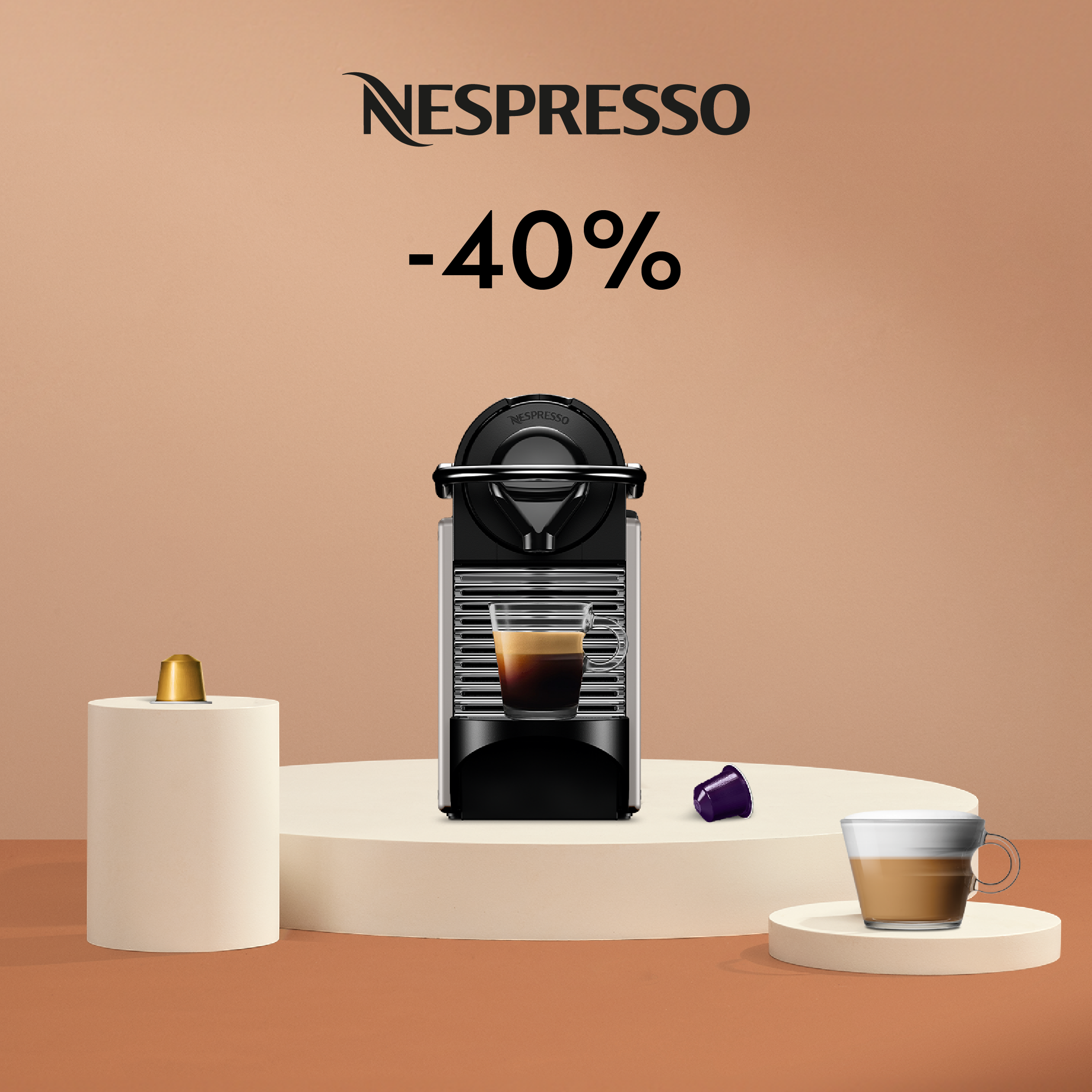 40% DISCOUNT ON THE PIXIE COFFEE MACHINE WHEN YOU BUY 200 CAPSULES!