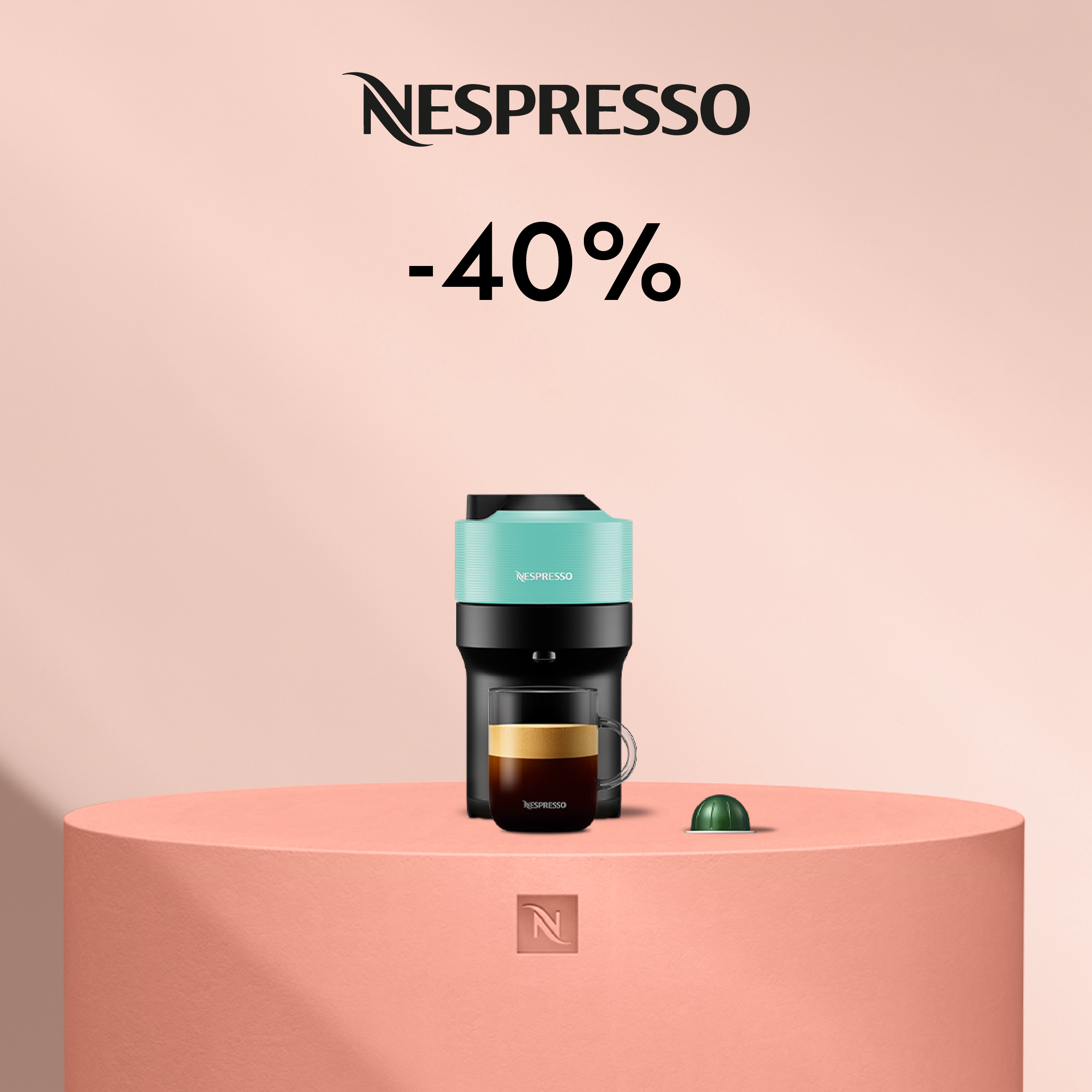 40% DISCOUNT ON THE VERTUO POP COFFEE MACHINE WHEN YOU BUY 80 CAPSULES!