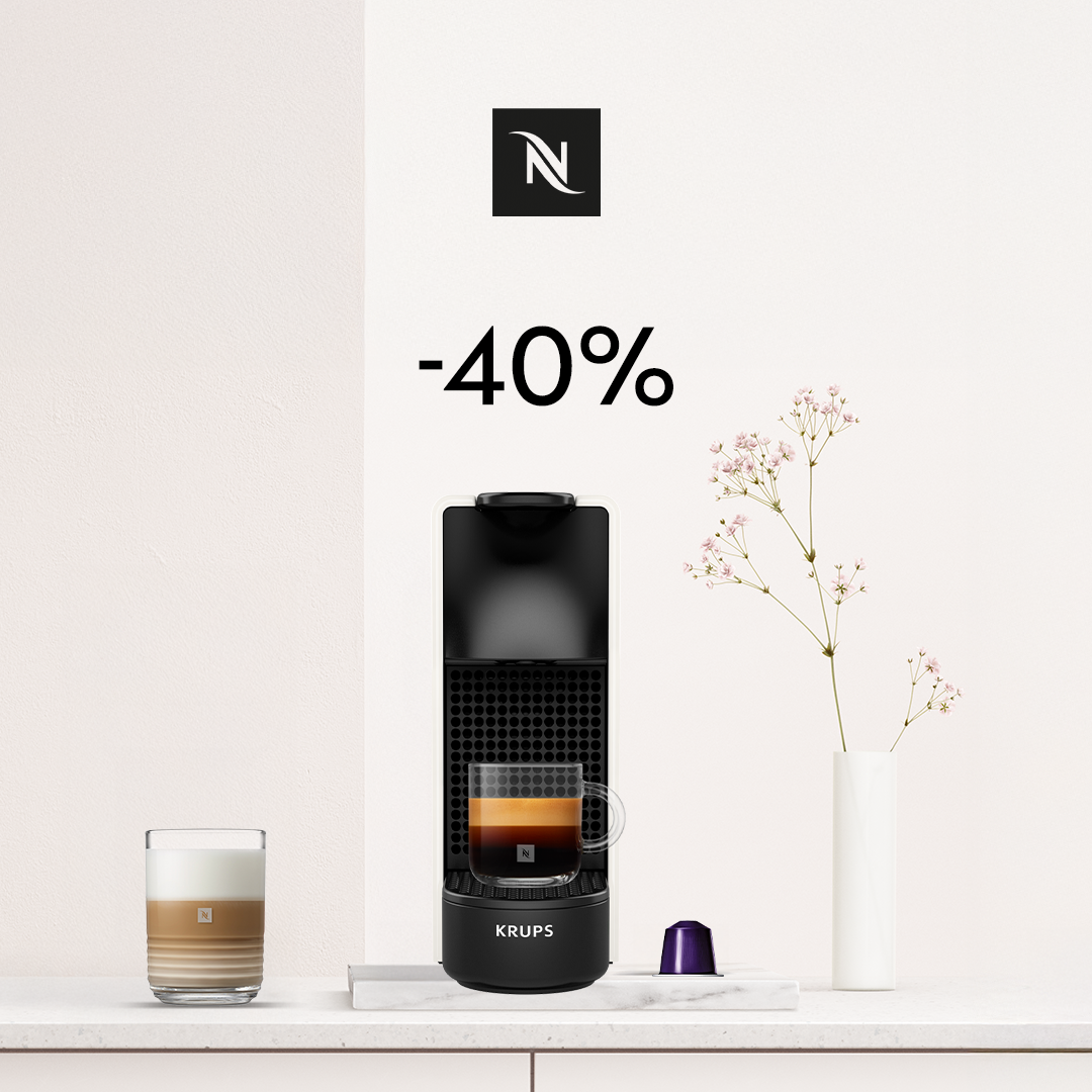 40% DISCOUNT ON THE ESSENZA MIN COFFEE MACHINE WHEN YOU BUY 120 ORIGINAL CAPSULES!