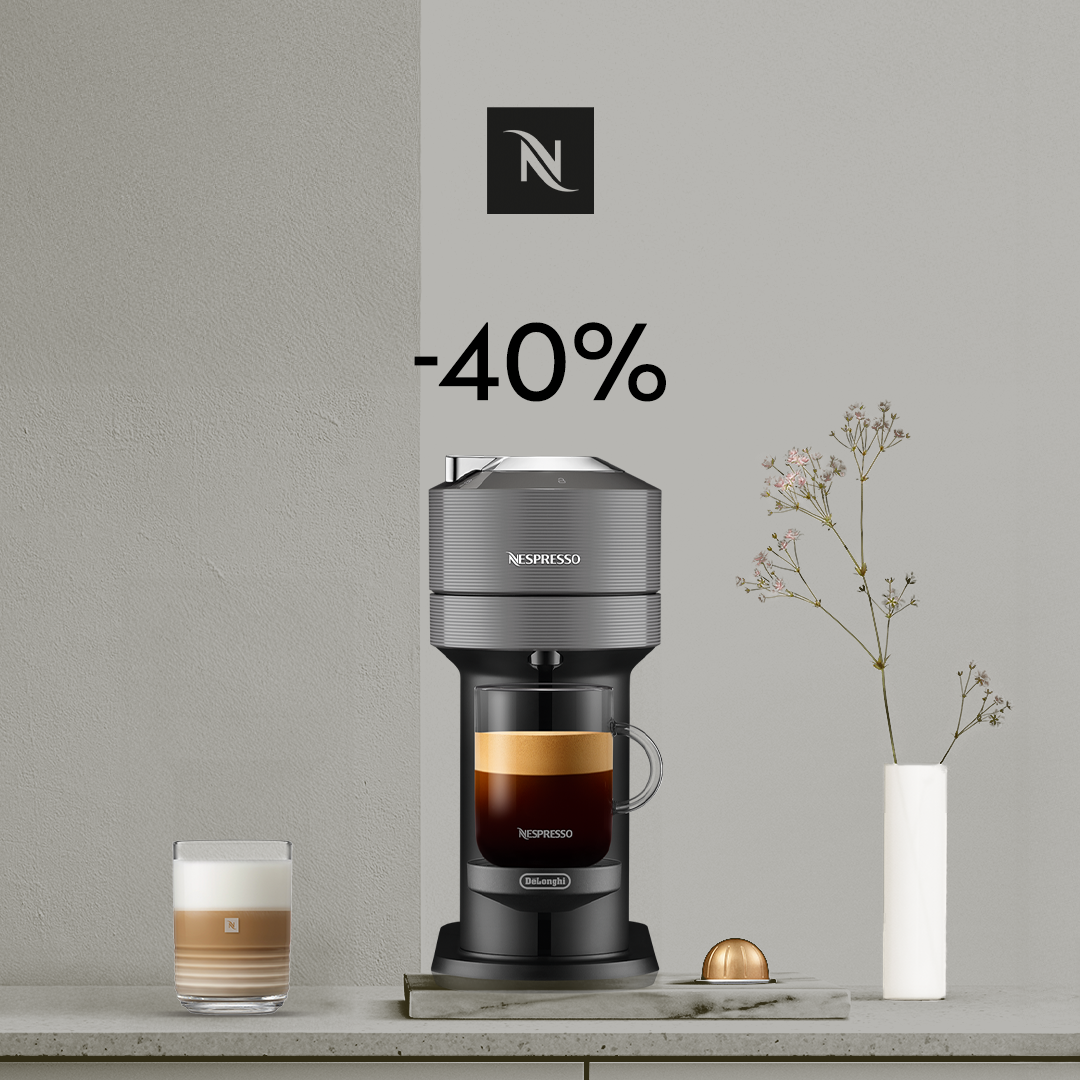 40% DISCOUNT ON THE VERTUO NEXT COFFEE MACHINE WHEN YOU BUY 80 VERTUO CAPSULES!