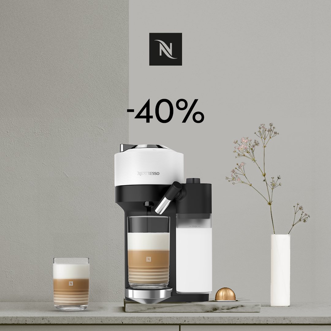 40% DISCOUNT ON THE VERTUO LATTISSIMA COFFEE MACHINE WHEN YOU BUY 80 VERTUO CAPSULES!