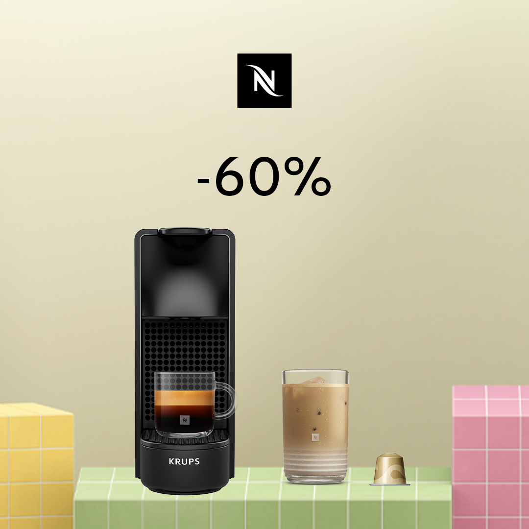 60% ATLAIDE KAFIJAS APARĀTAM ESSENZA MINI PĒRKOT 150 ORIGINAL KAPSULAS!