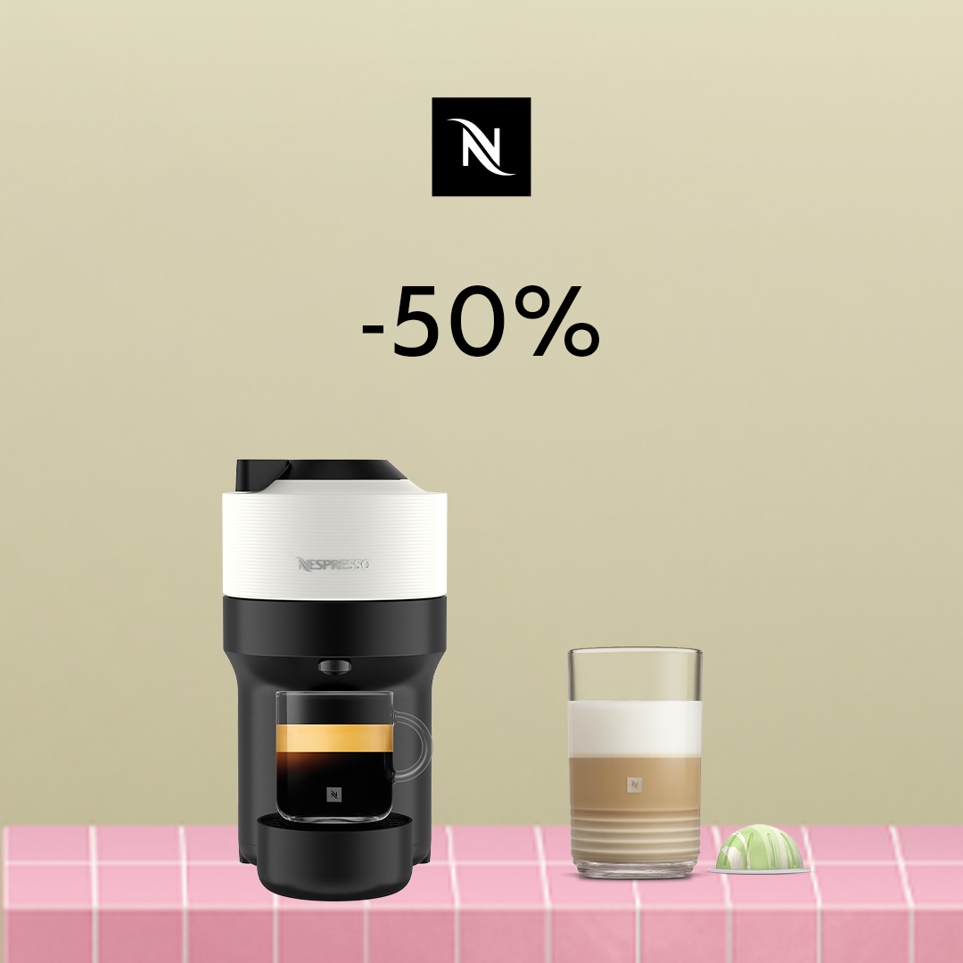 50% ATLAIDE KAFIJAS APARĀTAM VERTUO POP PĒRKOT 100 VERTUO KAPSULAS!