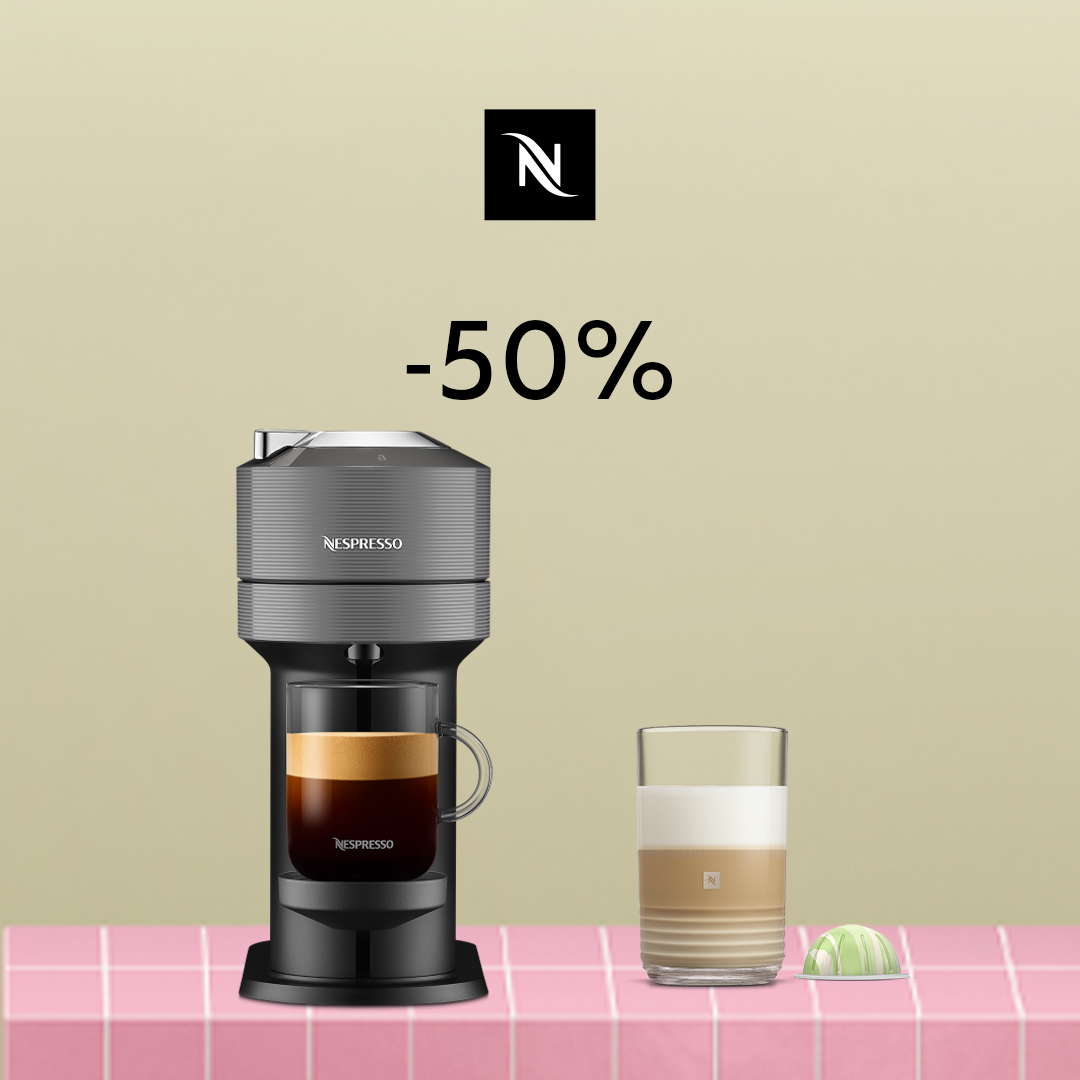 50% ATLAIDE KAFIJAS APARĀTAM VERTUO NEXT PĒRKOT 100 VERTUO KAPSULAS!