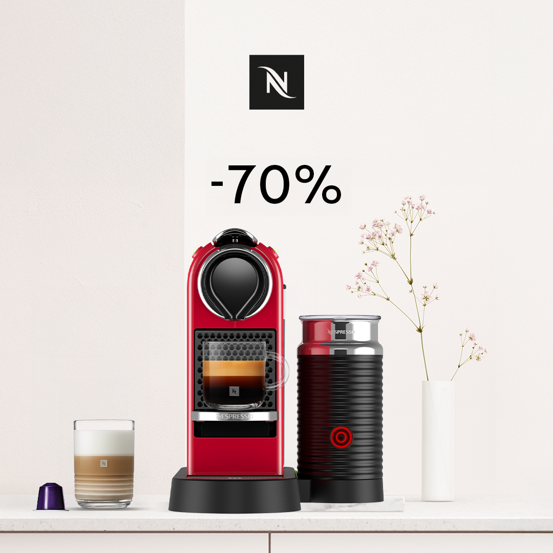70% ATLAIDE KAFIJAS APARĀTAM CITIZ&MILK RED PĒRKOT 100 ORIGINAL KAPSULAS!