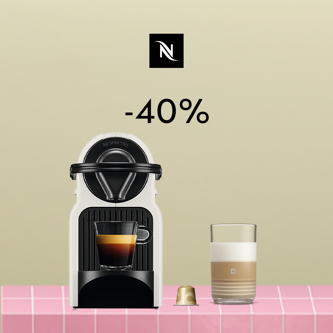 40% DISCOUNT ON THE INISSIA COFFEE MACHINE WHEN YOU BUY 120 ORIGINAL CAPSULES!