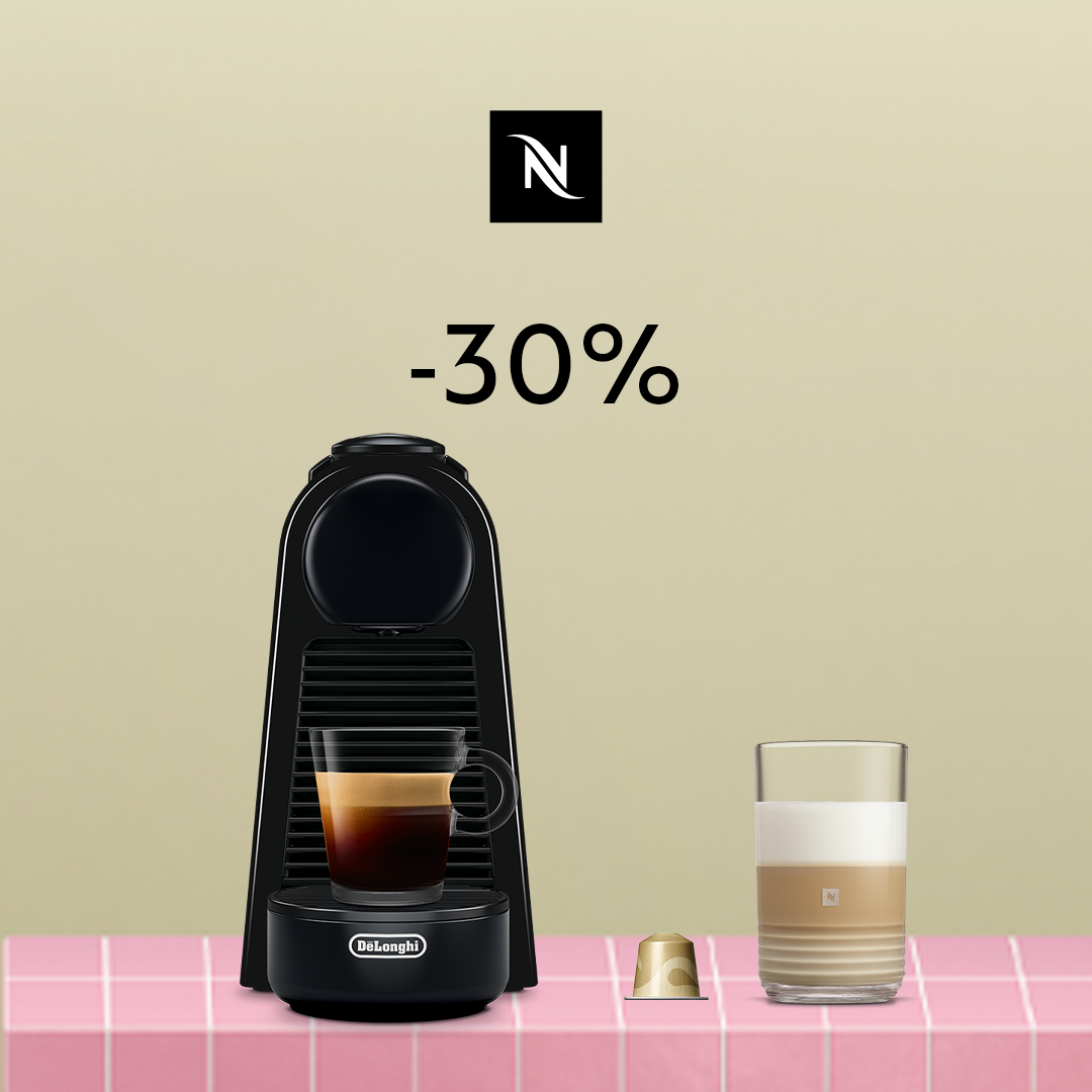 30% DISCOUNT ON THE ESSENZA TRIANGLE COFFEE MACHINE WHEN YOU BUY 160 ORIGINAL CAPSULES!