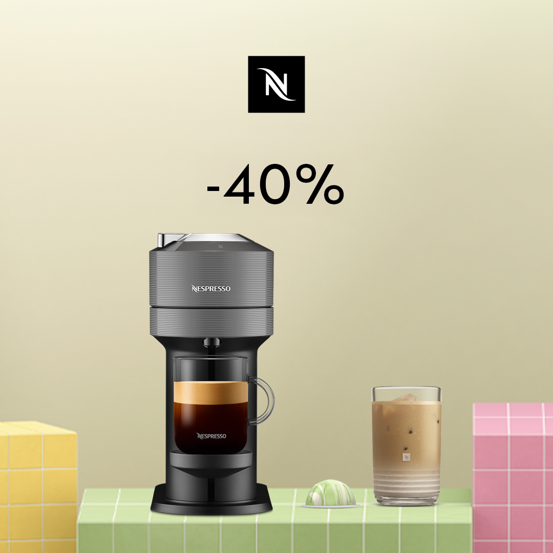 40% DISCOUNT ON THE VERTUO NEXT COFFEE MACHINE WHEN YOU BUY 80 VERTUO CAPSULES!