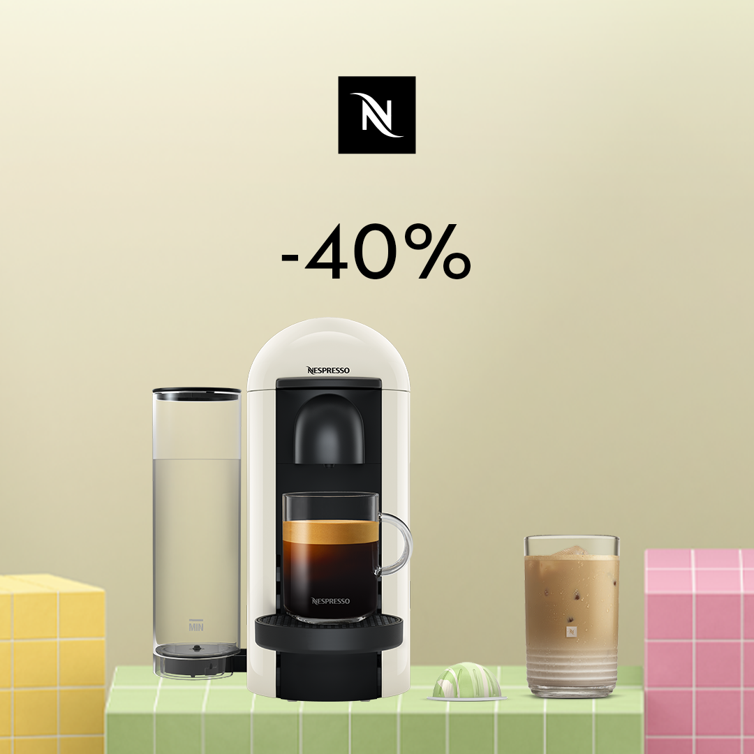 40% DISCOUNT ON THE VERTUO PLUS COFFEE MACHINE WHEN YOU BUY 80 VERTUO CAPSULES!