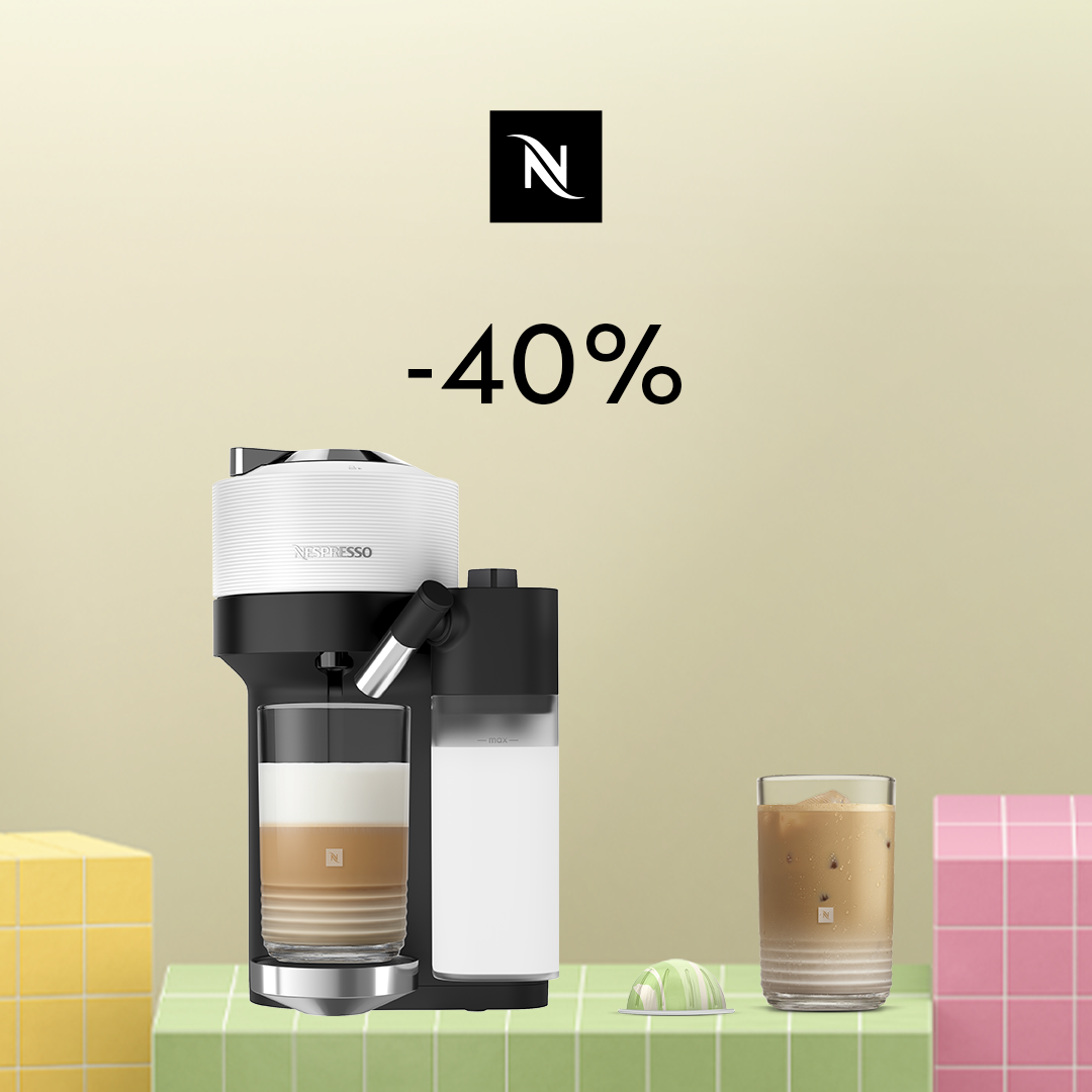 40% DISCOUNT ON THE VERTUO LATTISSIMA COFFEE MACHINE WHEN YOU BUY 80 VERTUO CAPSULES!
