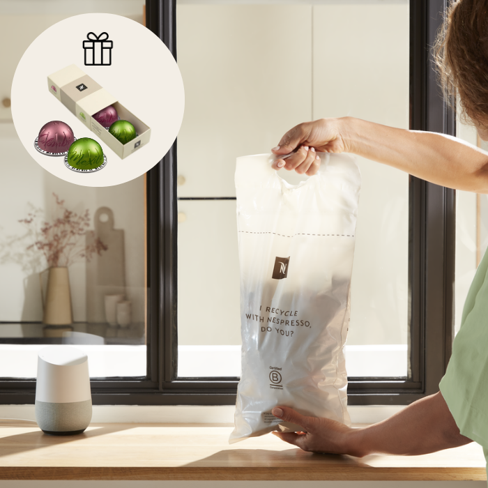 Atgrieziet izlietotās kapsulas un saņemiet Nespresso Sampling Kit dāvanā* 