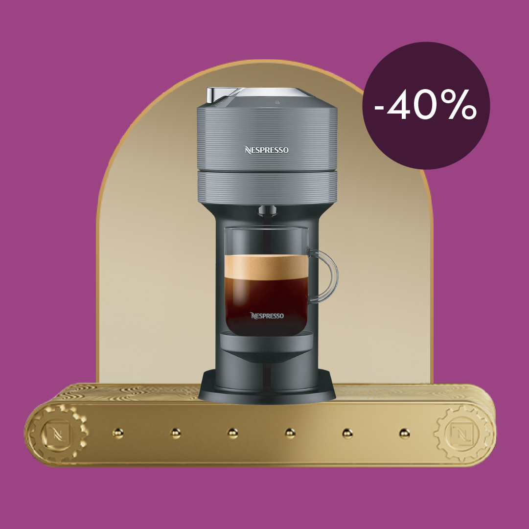 -40% OFF THE VERTUO NEXT COFFEE MACHINE WHEN YOU BUY 80 VERTUO CAPSULES!