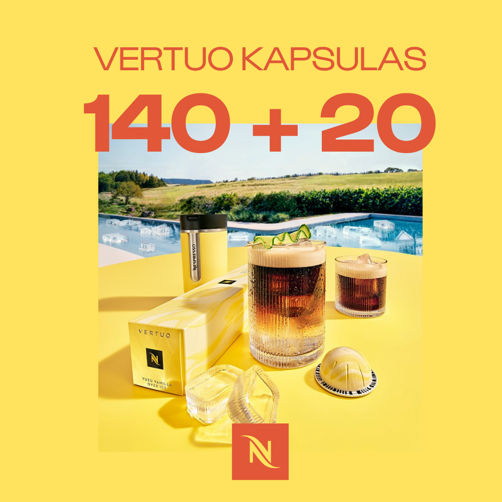 IEGĀDĀJIETIES 140 VERTUO KAPSULAS UN SAŅEMIET GRAN LUNGOS 2 KAPSULU IEPAKOJUMUS PAR 0,02 EUR IEGĀDĀJIETIES 140 VERTUO KAPSULAS UN SAŅEMIET GRAN LUNGOS 2 KAPSULU IEPAKOJUMUS PAR 0,02 EUR