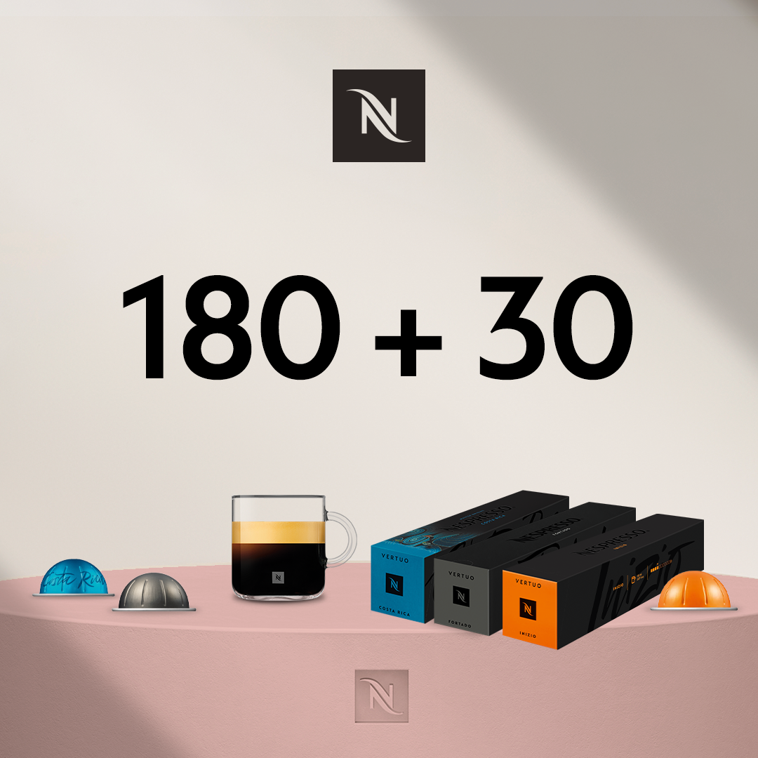 BUY 180 VERTUO CAPS - GET 3 SLEEVES GRAN LUNGOS FOR  0,03 EUR