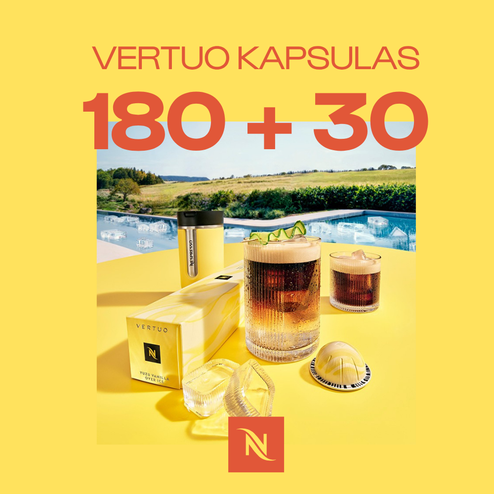 IEGĀDĀJIETIES 180 VERTUO KAPSULAS UN SAŅEMIET GRAN LUNGOS 3 KAPSULU IEPAKOJUMUS PAR 0,03 EUR IEGĀDĀJIETIES 180 VERTUO KAPSULAS UN SAŅEMIET GRAN LUNGOS 3 KAPSULU IEPAKOJUMUS PAR 0,03 EUR