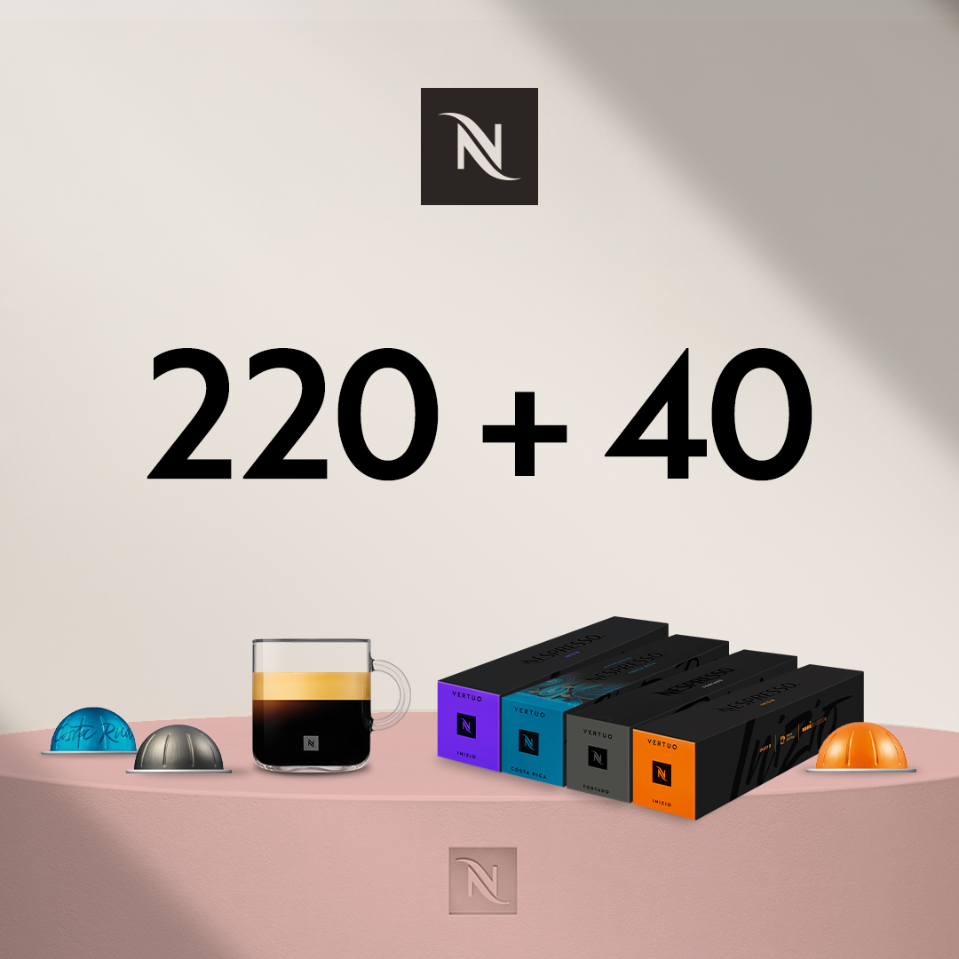 BUY 220  VERTUO CAPS - GET 4 SLEEVES GRAN LUNGOS FOR  0,04 EUR