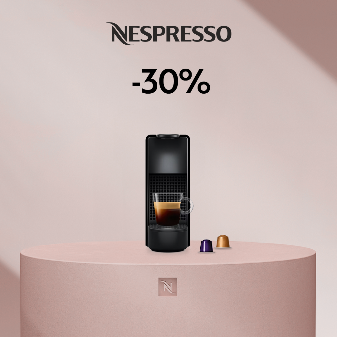 -30% KAFIJAS APARĀTAM ESSENZA MINI PĒRKOT 120 ORIGINAL KAPSULAS!