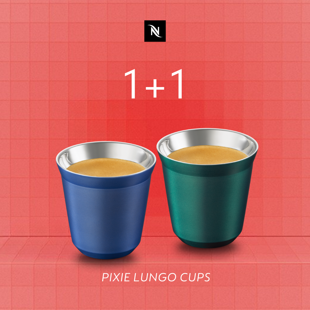 BUY 100 ORIGINAL OR 80 VERTUO CAPSULES - GET 2 PIXIE LUNGO CUPS FOR THE PRICE OF ONE