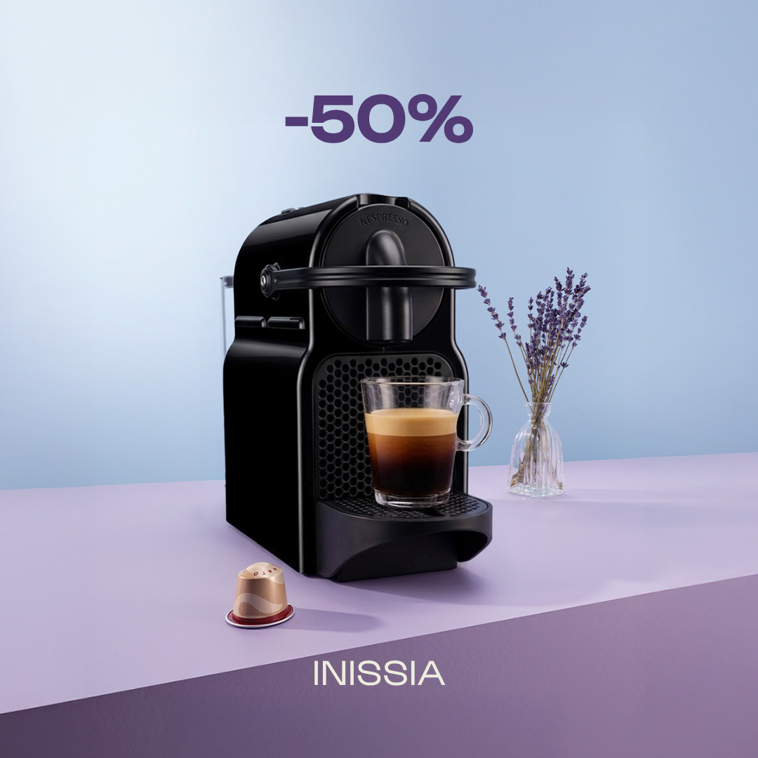 -50% KAFIJAS APARĀTAM INISSIA, PĒRKOT 120 ORIGINAL KAPSULAS