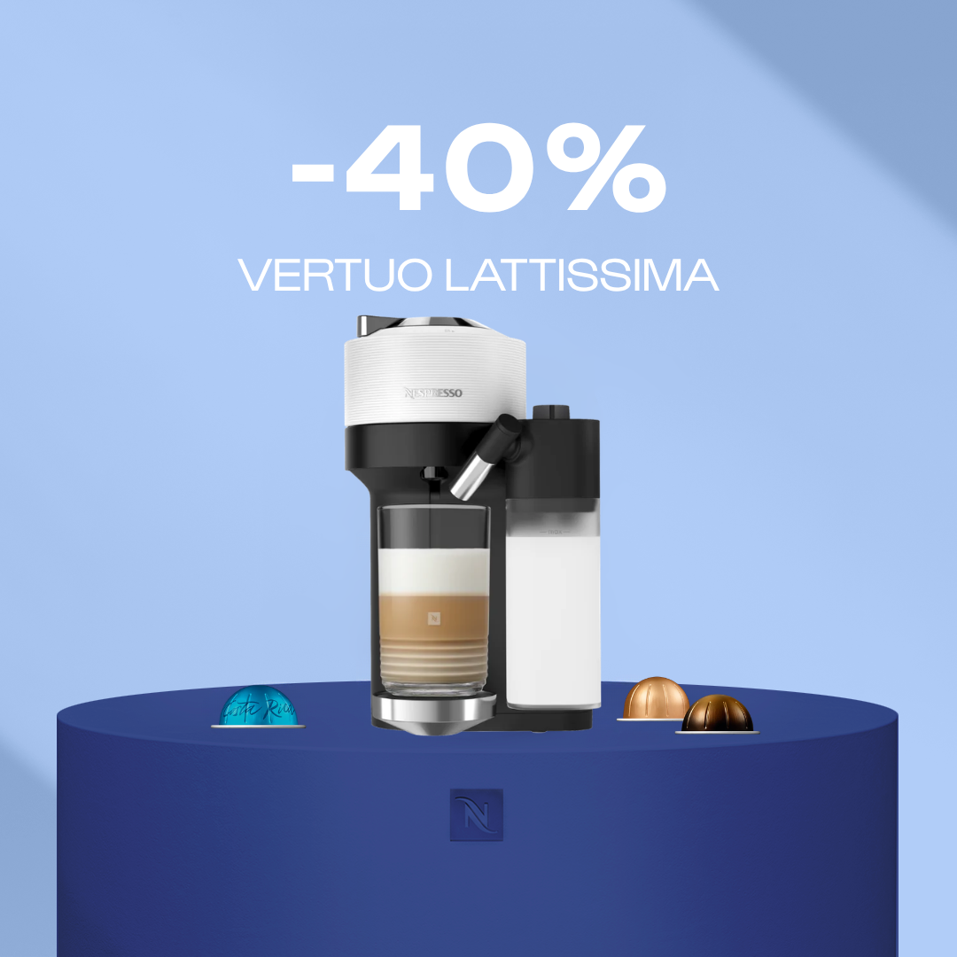 -40% KAFIJAS APARĀTAM VERTUO LATTISSIMA, PĒRKOT 80 VERTUO KAPSULAS