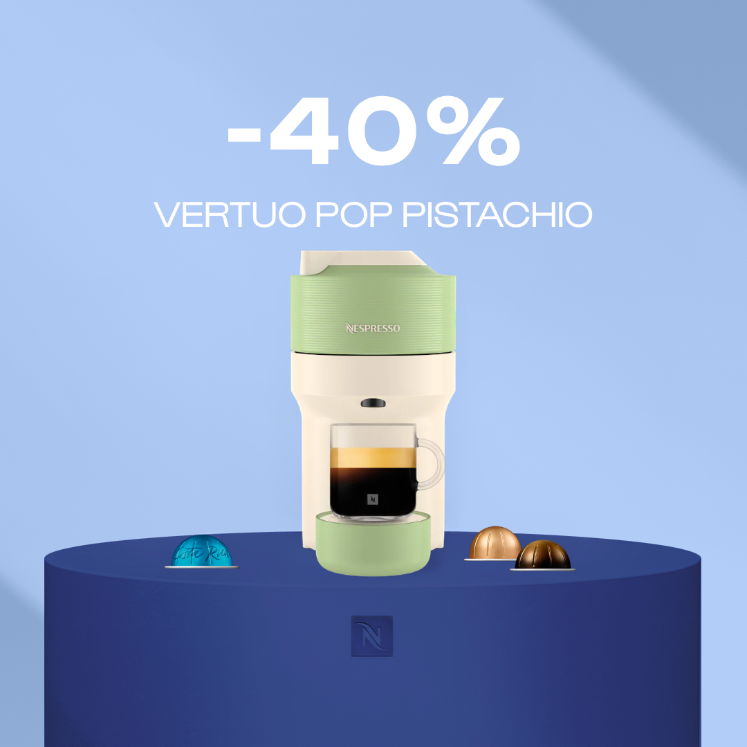 -40% KAFIJAS APARĀTAM VERTUO POP PISTACHIO, PĒRKOT 80 VERTUO KAPSULAS