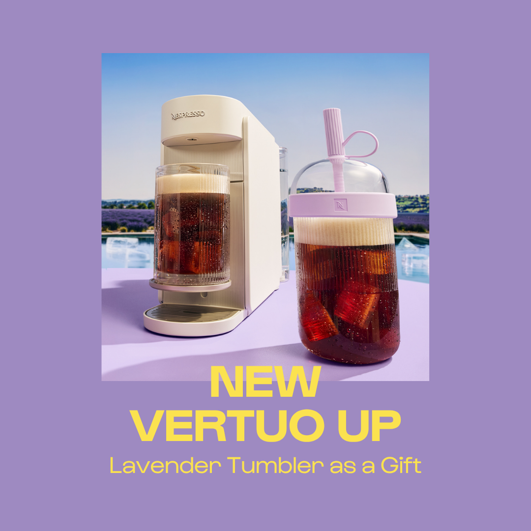 BUY NEW VERTUO UP COFFEE MACHINE AND GET LAVENDER TUMBLER AS A GIFT