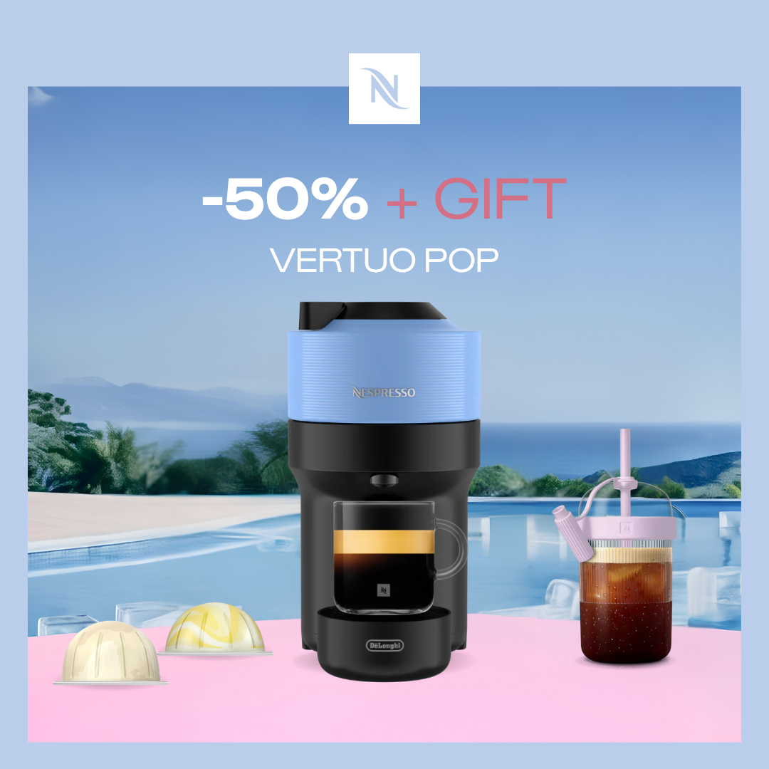 -50% OFF THE VERTUO POP COFFEE MACHINE WHEN YOU BUY 100 VERTUO CAPSULES + FREE TASTING KIT
