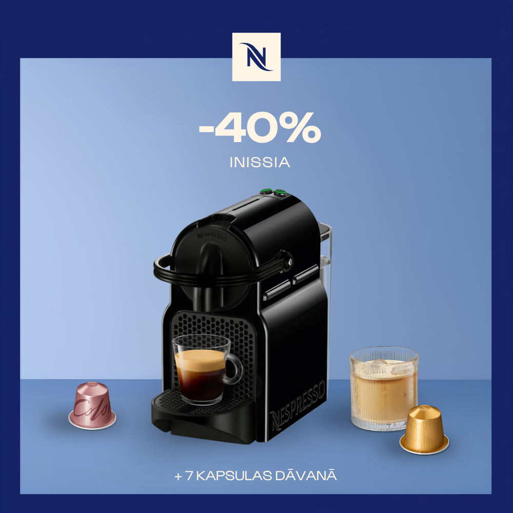 -40% KAFIJAS APARĀTAM INISSIA , PĒRKOT 120 ORIGINAL KAPSULAS + DEGUSTĀCIJAS KOMPLEKTS DĀVANAI -40% KAFIJAS APARĀTAM INISSIA , PĒRKOT 120 ORIGINAL KAPSULAS + DEGUSTĀCIJAS KOMPLEKTS DĀVANAI