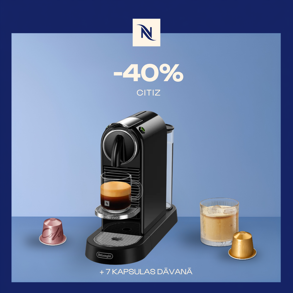 -40% KAFIJAS APARĀTAM CITIZ, PĒRKOT 150 ORIGINAL KAPSULAS + DEGUSTĀCIJAS KOMPLEKTS DĀVANAI -40% KAFIJAS APARĀTAM CITIZ, PĒRKOT 150 ORIGINAL KAPSULAS + DEGUSTĀCIJAS KOMPLEKTS DĀVANAI