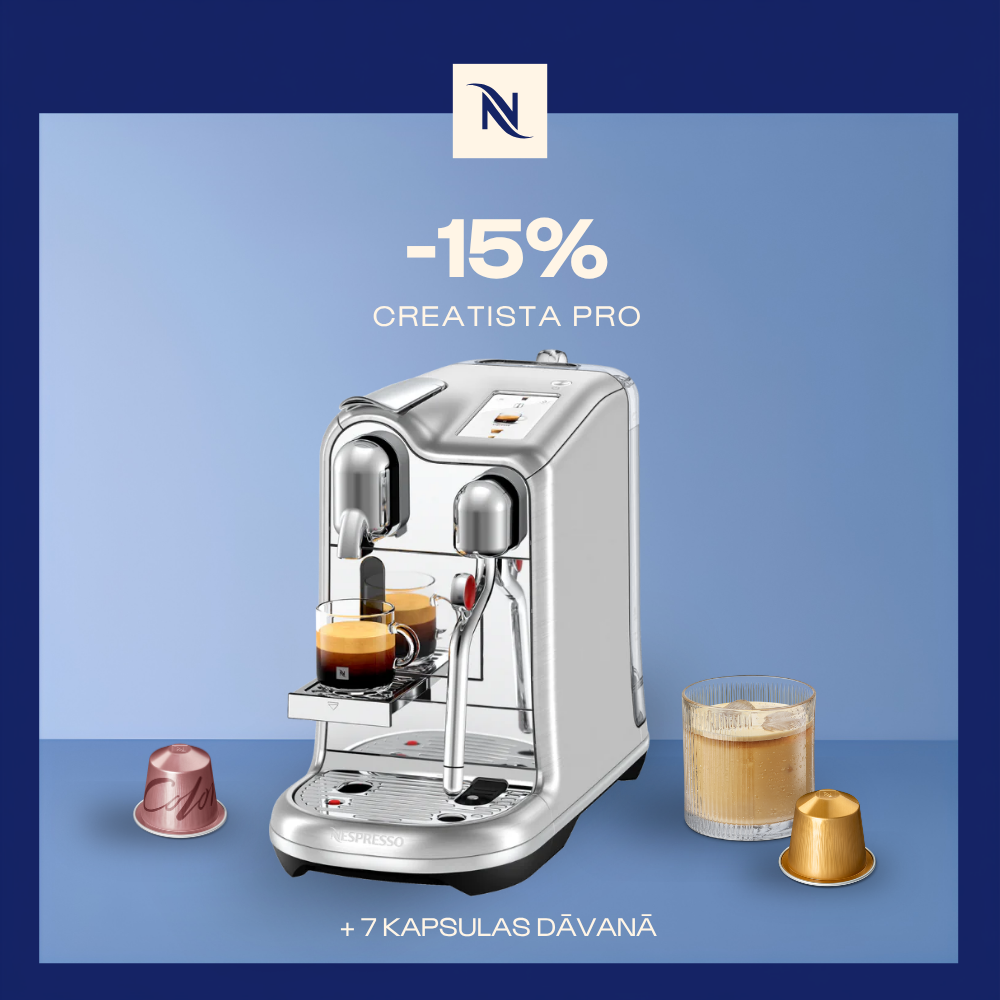 -15% KAFIJAS APARĀTAM CREATISTA PRO, PĒRKOT 250 ORIGINAL KAPSULAS + DEGUSTĀCIJAS KOMPLEKTS DĀVANAI -15% KAFIJAS APARĀTAM CREATISTA PRO, PĒRKOT 250 ORIGINAL KAPSULAS + DEGUSTĀCIJAS KOMPLEKTS DĀVANAI
