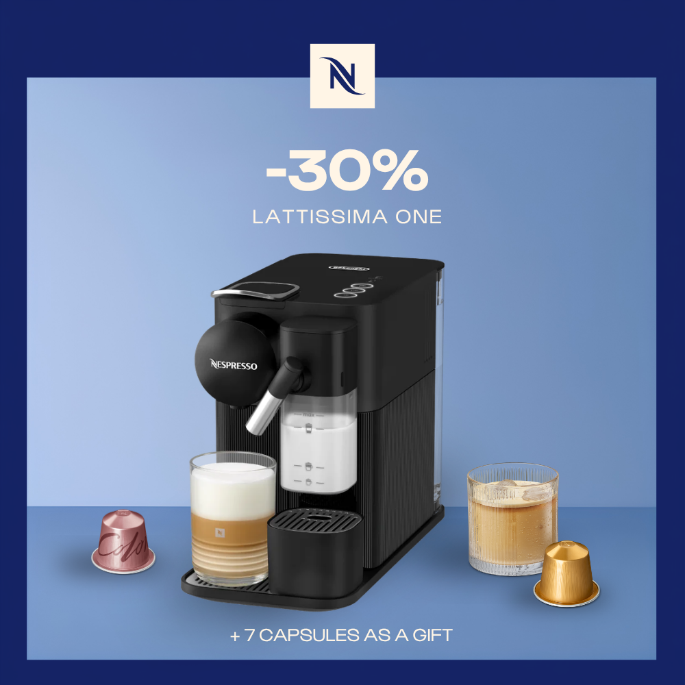 -30% OFF THE LATTISSIMA ONE COFFEE MACHINE WHEN YOU BUY 150 ORIGINAL CAPSULES + FREE TASTING KIT -30% OFF THE LATTISSIMA ONE COFFEE MACHINE WHEN YOU BUY 150 ORIGINAL CAPSULES + FREE TASTING KIT