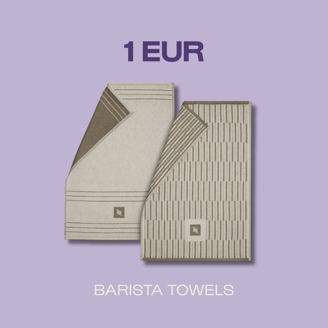 BUY 100 ORIGINAL CAPSULES AND GET A BARISTA TOWELS FOR 1 EUR BUY 100 ORIGINAL CAPSULES AND GET A BARISTA TOWELS FOR 1 EUR