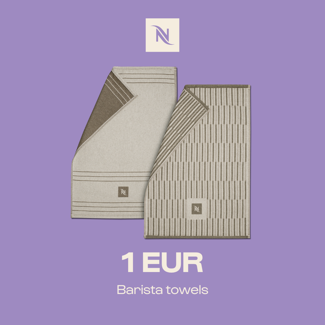 BUY 80 VERTUO CAPSULES AND GET A BARISTA TOWELS FOR 1 EUR BUY 80 VERTUO CAPSULES AND GET A BARISTA TOWELS FOR 1 EUR