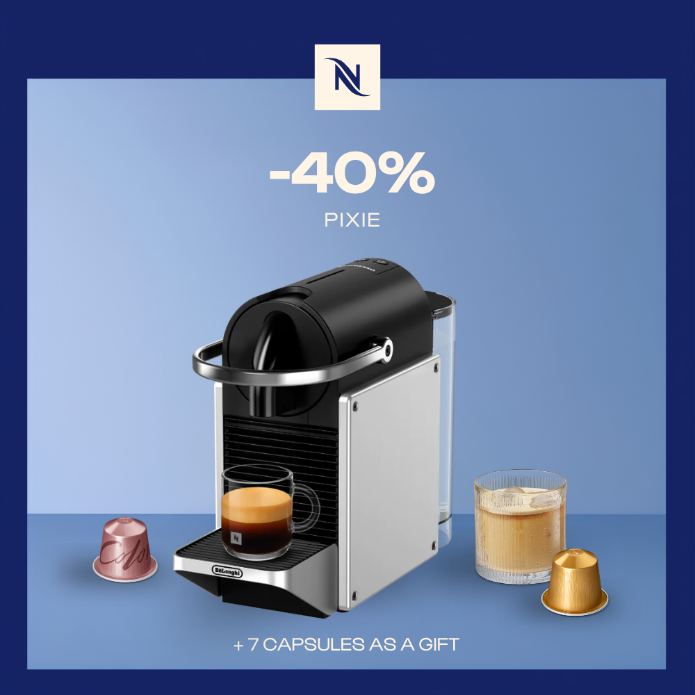 -40% OFF THE PIXIE COFFEE MACHINE WHEN YOU BUY 150 ORIGINAL CAPSULES + FREE TASTING KIT