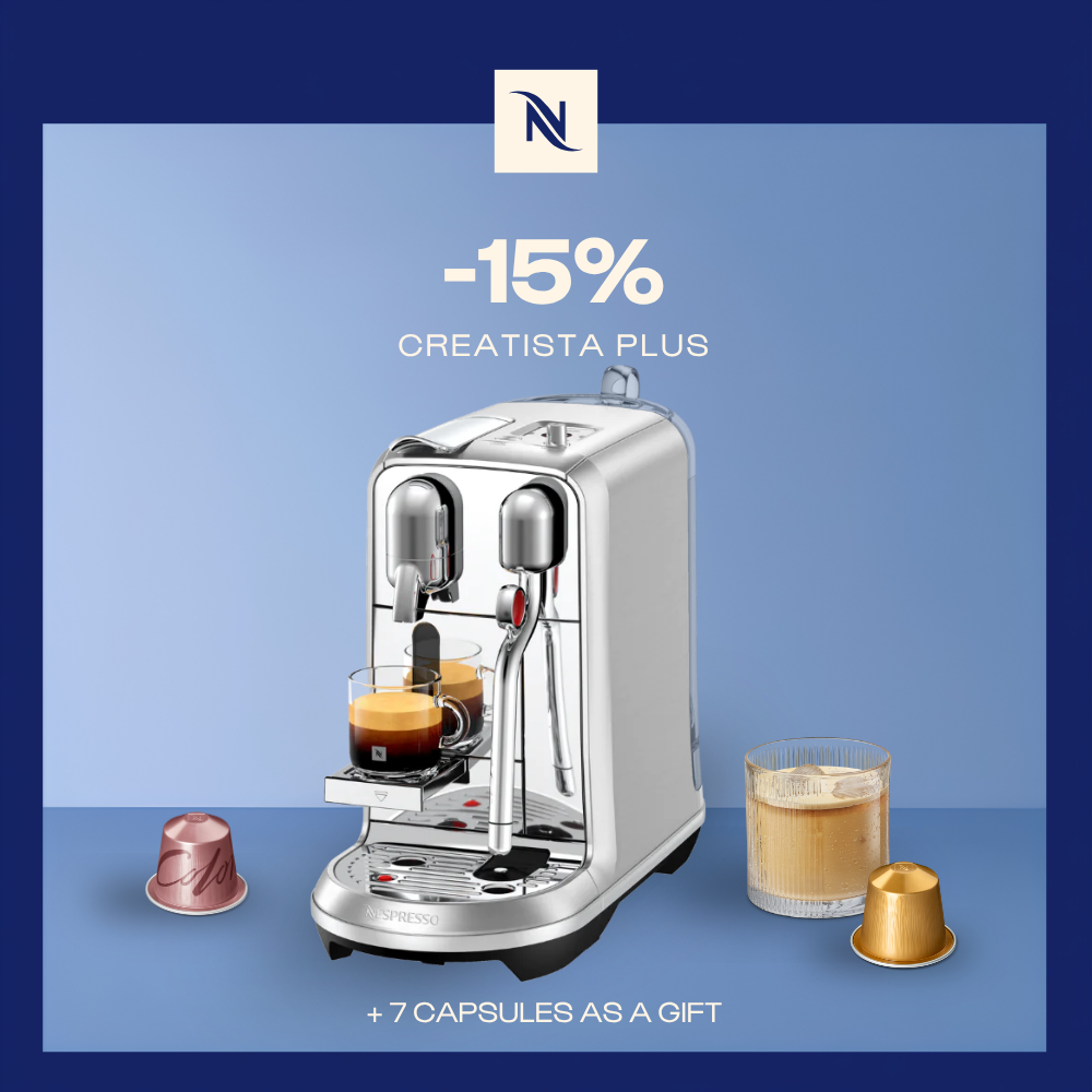 -15% OFF THE CREATISTA PLUS COFFEE MACHINE WHEN YOU BUY 160 ORIGINAL CAPSULES + FREE TASTING KIT