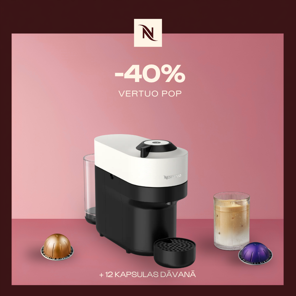 -40% KAFIJAS APARĀTAM VERTUO POP, PĒRKOT 80 VERTUO KAPSULAS + DEGUSTĀCIJAS KOMPLEKTS DĀVANAI -40% KAFIJAS APARĀTAM VERTUO POP, PĒRKOT 80 VERTUO KAPSULAS + DEGUSTĀCIJAS KOMPLEKTS DĀVANAI